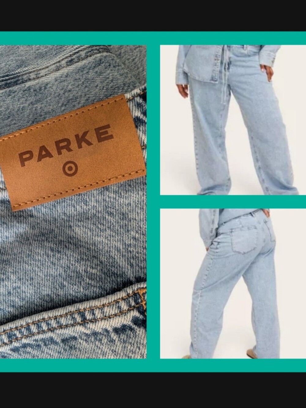 PARKE X TARGET NWT Light Wash Mid-rise Baggy Drawstring Jean, Women 20, LIMITED